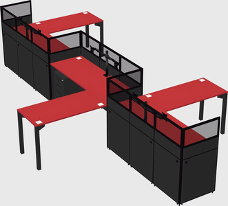 L-shape cubicles