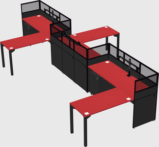 L-shape cubicles
