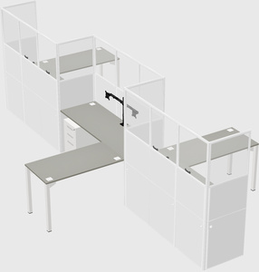 L-shape cubicles