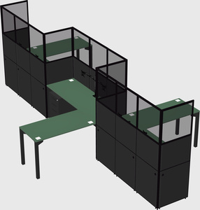 L-shape cubicles