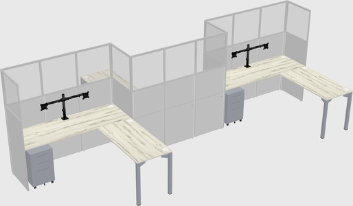 L-shape cubicles