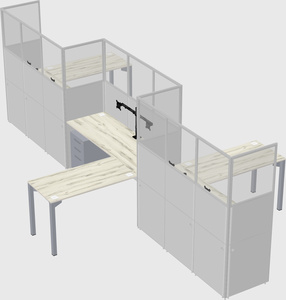 L-shape cubicles