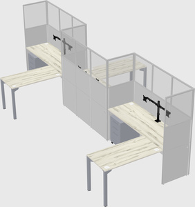 L-shape cubicles