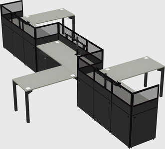 L-shape cubicles