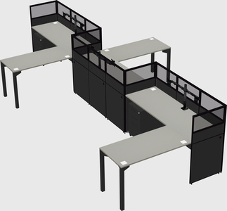 L-shape cubicles