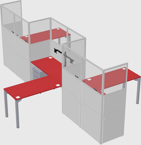 L-shape cubicles