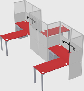 L-shape cubicles