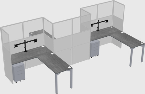 L-shape cubicles