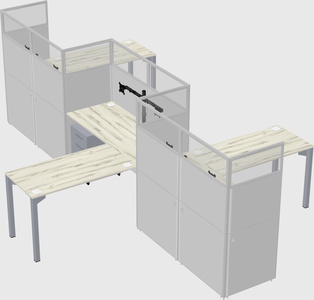 L-shape cubicles