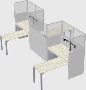 L-shape cubicles
