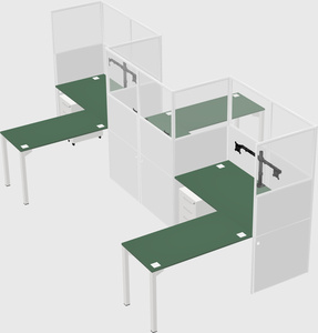 L-shape cubicles