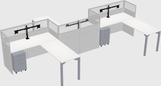 L-shape cubicles