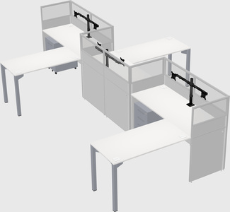 L-shape cubicles