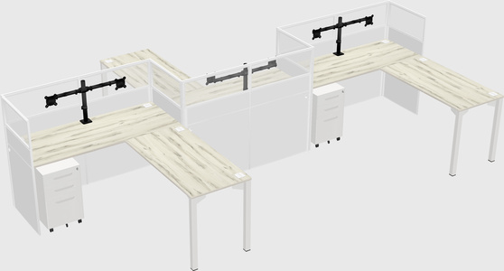L-shape cubicles