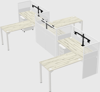 L-shape cubicles