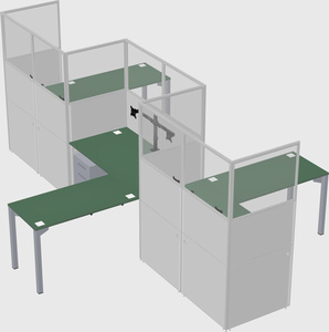 L-shape cubicles