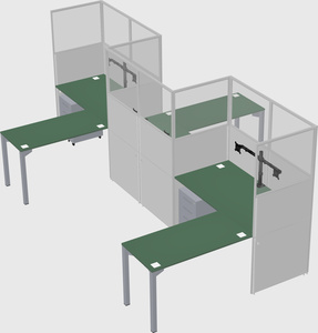 L-shape cubicles