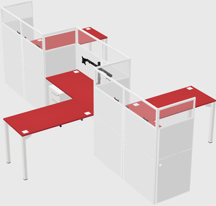 L-shape cubicles