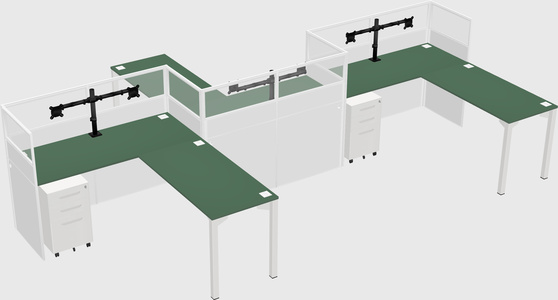 L-shape cubicles