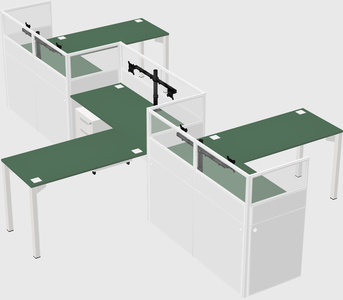 L-shape cubicles