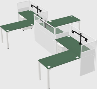 L-shape cubicles