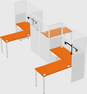 L-shape cubicles
