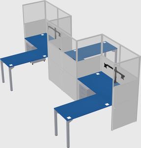L-shape cubicles