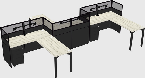 L-shape cubicles
