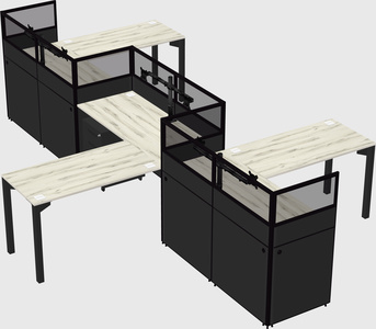 L-shape cubicles