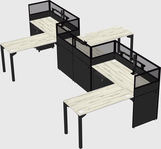 L-shape cubicles
