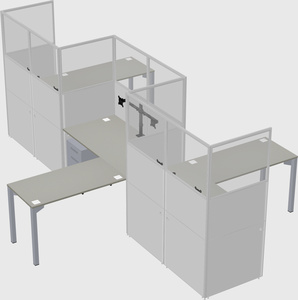 L-shape cubicles