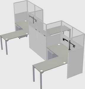 L-shape cubicles