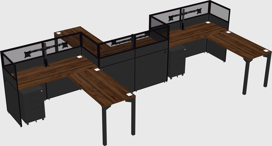 L-shape cubicles