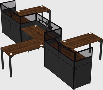L-shape cubicles