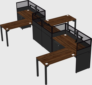 L-shape cubicles