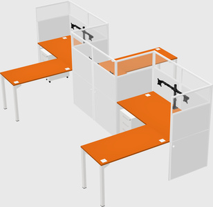 L-shape cubicles