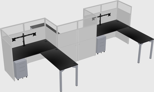 L-shape cubicles