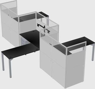 L-shape cubicles