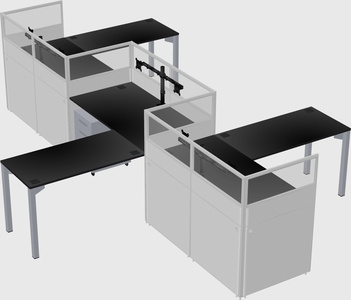 L-shape cubicles