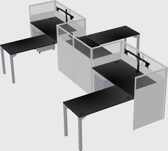 L-shape cubicles