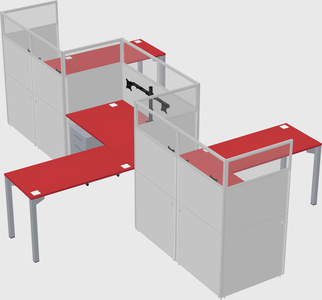 L-shape cubicles