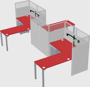 L-shape cubicles
