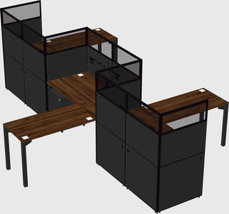 L-shape cubicles