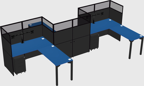 L-shape cubicles