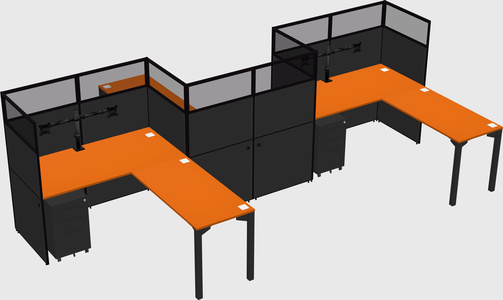 L-shape cubicles