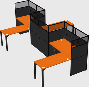 L-shape cubicles