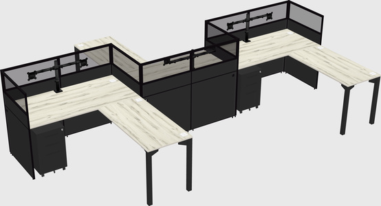 L-shape cubicles