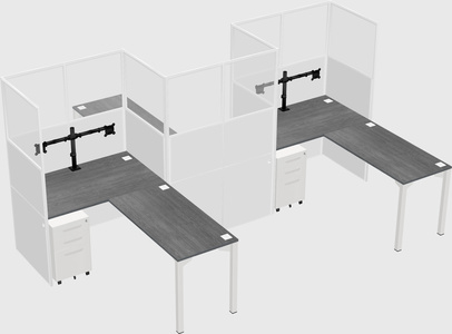 L-shape cubicles