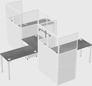 L-shape cubicles