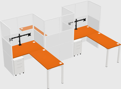 L-shape cubicles